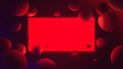 Futuristic vector gradient poster with glowing red rectangle on dark backgrou Illustrazione stock