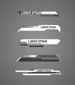 Futuristic Vector HUD Interface Screen Design. Digital callouts titles. Illustrazione stock