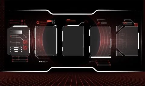 Futuristic Vector HUD Interface Screen Design. Digital callouts titles. 库存插图