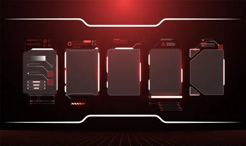 Futuristic Vector HUD Interface Screen Design. Digital callouts titles. 库存插图