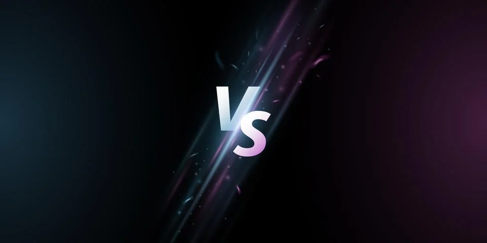 Futuristic versus screen. VS letters on a background with bright rays for spo Иллюстрация