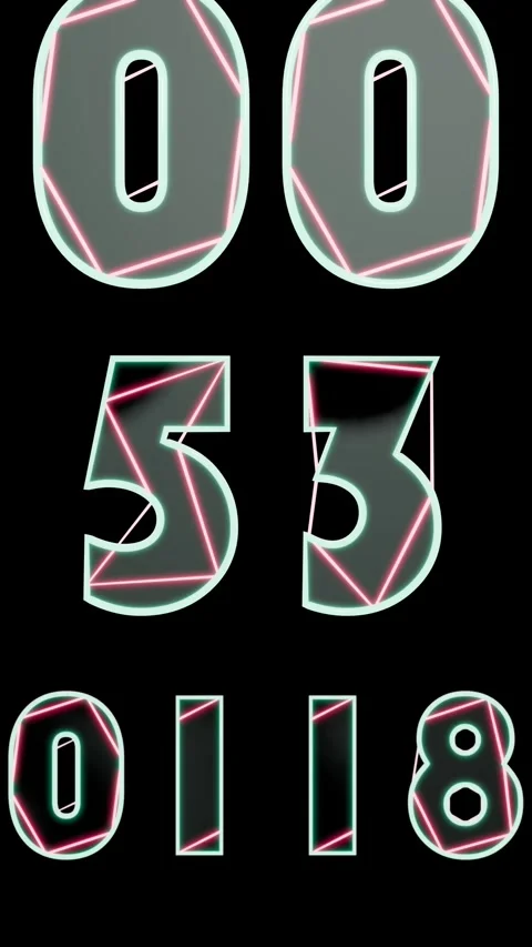 Futuristic Vertical Countdown Timer with Glowing Neon Numbers. Stock-Footage 280029513