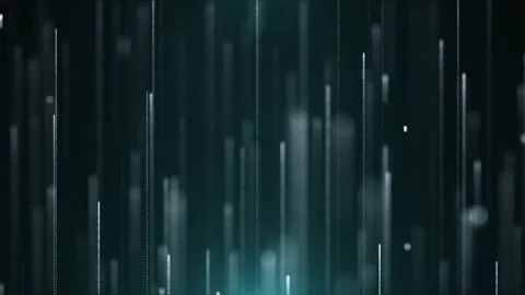 Futuristic vertical light lines falling on dark background forming a digital Stockbeeldmateriaal 330593049