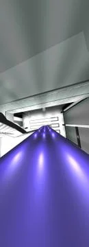 Futuristic vertical stairs 3D render Stock Illustration