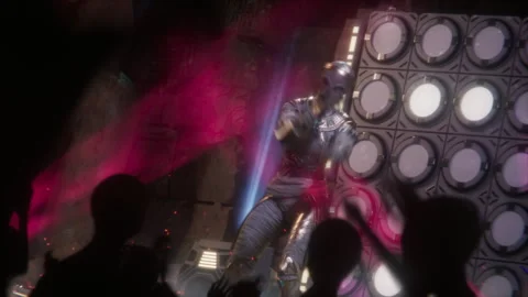 Futuristic vibes as the queen mummy performs live Stock Footage 294263178