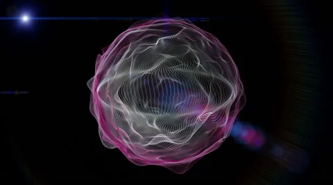Futuristic video animation with moving wave object and lights, loop HD 1080p Stock Footage 46101327