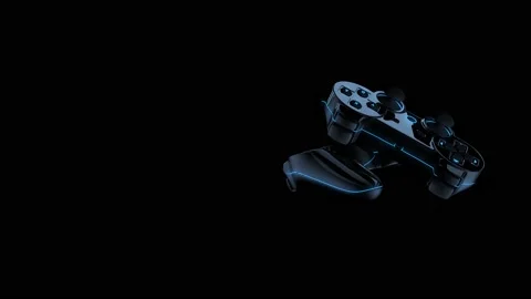 Futuristic videogame controllers rotating game contest Stock Footage 132753608
