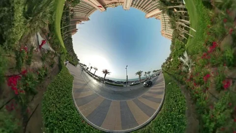 Futuristic view view of the Atlantis hotel In Dubai Stock Footage 73589789