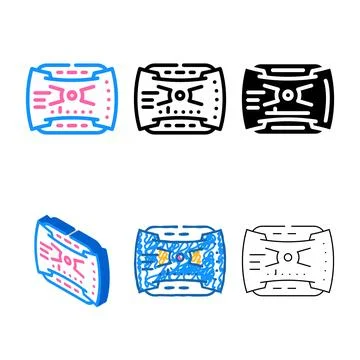 Futuristic viewfinder color icon vector styleset Stock Illustration