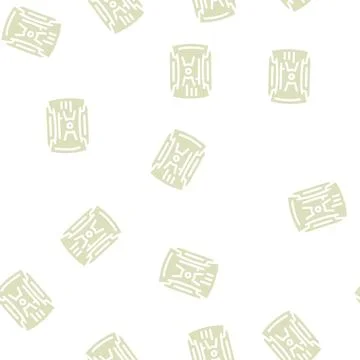 Futuristic viewfinder glyph vector seamless pattern Stock Illustration