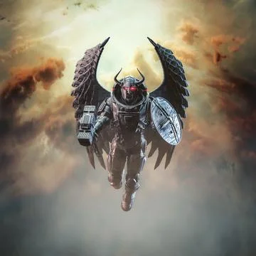 Futuristic viking wings Stock Illustration