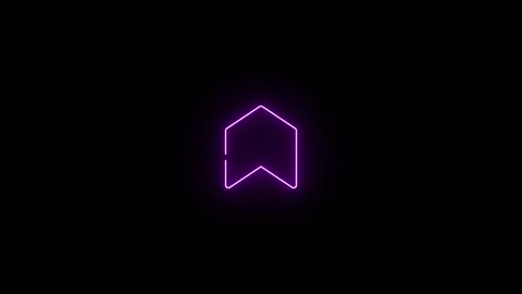 Futuristic violet neon chevron arrow cursor loop animation on black background 스톡 동영상 343987603