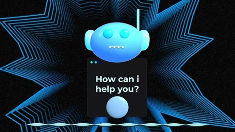 Futuristic Virtual Assistant. Neonthemed Interactive Assistant For Technology Stock Footage 335990169