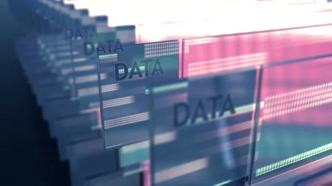 Futuristic virtual database cloud sensitive data Stock Footage 278416510
