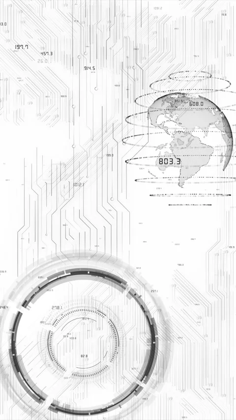 Futuristic virtual display HUD circles. Digital data interface. Future Stock Footage 333790867