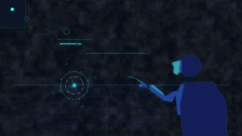 Futuristic virtual interface hud avatar tech analysis display data Stock Footage 348338912