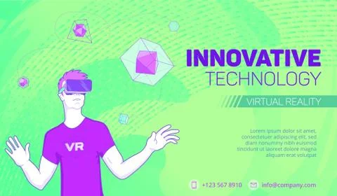 Futuristic Virtual Reality banner 스톡 일러스트