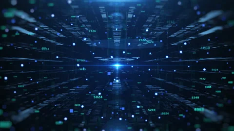 Futuristic Virtual Reality Data Technology Transfer Platform Video stock 163146905