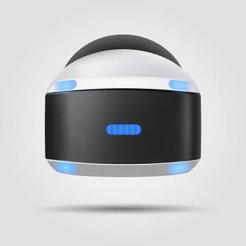 Futuristic virtual reality glasses, VR gaming headset with sensors realistic Stock Illustration