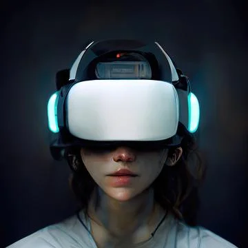 Futuristic Virtual Reality Headset, VR, Cyber Stock Illustration