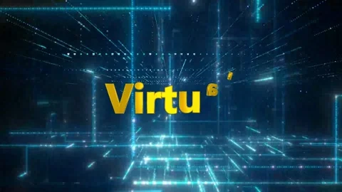 Futuristic virtual reality interface with glowing blue lines Stock Footage 338217118