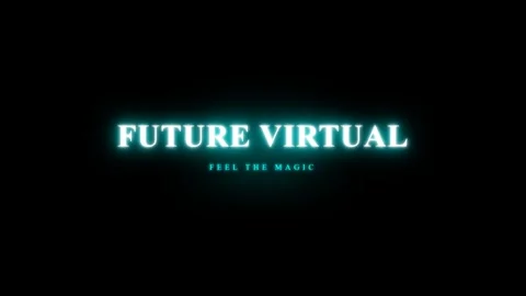 Futuristic Virtual Reality Neon Text Animation - Future Technology Concept Stock Footage 331578324