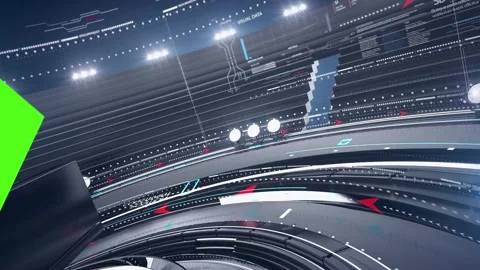 Futuristic, virtual studio background. CG animated, ideal for scifi tv sport Video stock 203941299