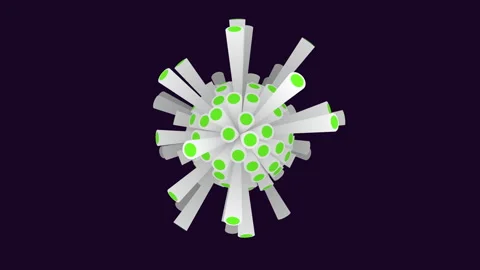 Futuristic virus 3d rendering of a dynamic pink-spotted pathogen Stock Footage 297601836