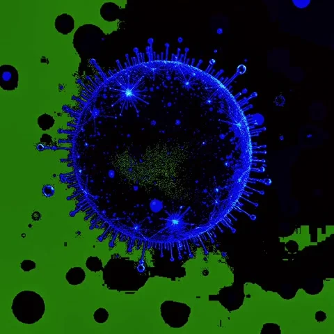 Futuristic Virus Animation – Digital Illness Molecule Loop Stock Footage 335773875