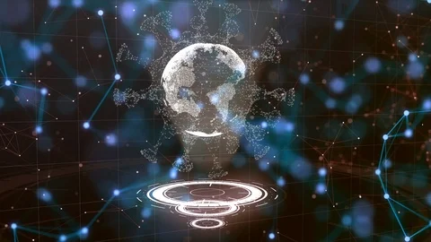 Futuristic virus rotating with absorbed planet earth inside. Coronavirus spread Stock Footage 127249098