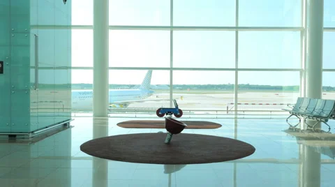 Futuristic vision of empty airport 스톡 동영상 67482178