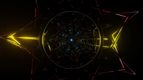 Futuristic visual art with flashing and surreal sci-fi elements for VJ use Stock Footage 240241866