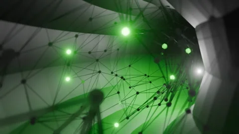 Futuristic visualization of atoms or data flow background Stock Footage 303176665