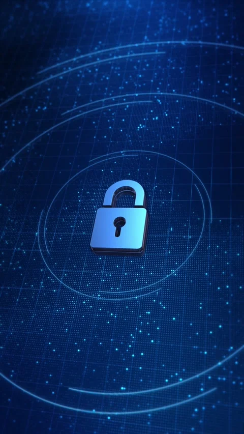 Futuristic visualization of blockchain security glowing padlock connected data b 스톡 동영상 342787114