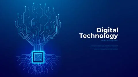Futuristic visualization of microprocessor concept Illustrazione stock