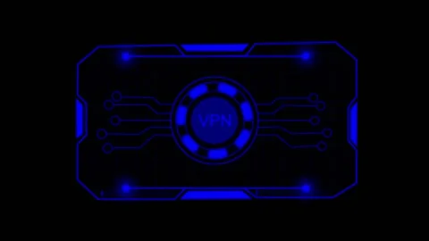 Futuristic VPN interface with circuitry and grid. Futuristic VPN for secure.. Stock Footage 337815708