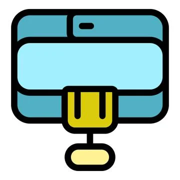 Futuristic vr glasses headset connecting to server icon Stock Illustration