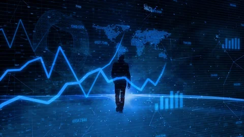 Futuristic walks in computer network Stock Footage 125951079