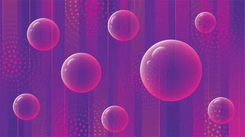 Futuristic wallpaper. Background with glowing violet lines with bright sphere Stock Illustration