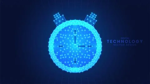 Futuristic watch. Modern digital low polygon style Stock Illustration