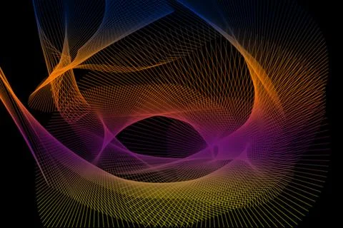 Futuristic wave background with glowing gradient digital lines Stock Illustration