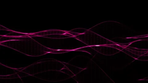 Futuristic wave background with particles, slow motion abstract background Stock Footage 335112838
