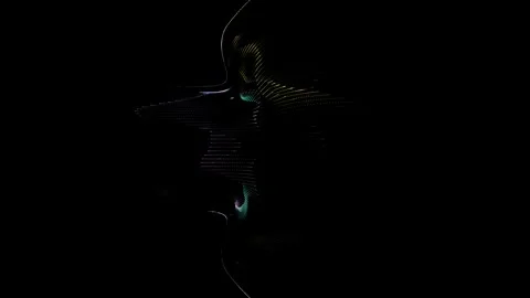 Futuristic wave background with particles, slow motion abstract background Stock Footage 335983873