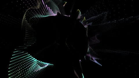 Futuristic wave background with particles, slow motion abstract background Stock Footage 335983887