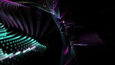 Futuristic wave background with particles, slow motion abstract background Stock Footage 335984176