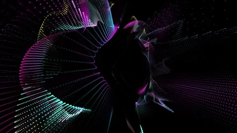 Futuristic wave background with particles, slow motion abstract background Stock Footage 335984179