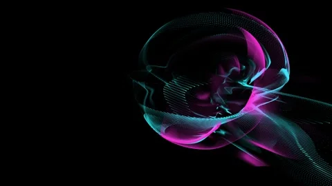Futuristic wave background with particles, slow motion abstract background Stock Footage 335984392