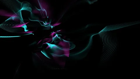Futuristic wave background with particles, slow motion abstract background Stock Footage 335984403
