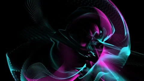 Futuristic wave background with particles, slow motion abstract background Stock Footage 335984469