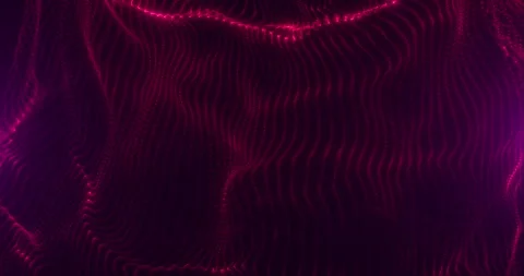 Futuristic wave background, pink waves of digital glowing particles Stock Footage 248700240